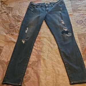 PAIGE Dark Blue Distressed VERDUGO Skinny Jeans